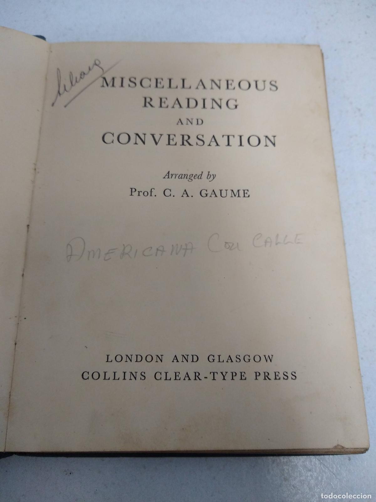 Libri di seconda mano: Libro miscellaneous reading and conversation gaume - C.A. Gaume