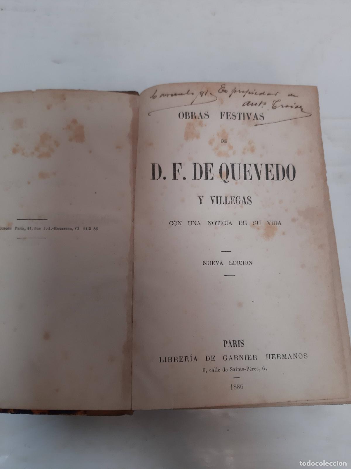 Libros: Obras festivas - QUEVEDO - Foto 1