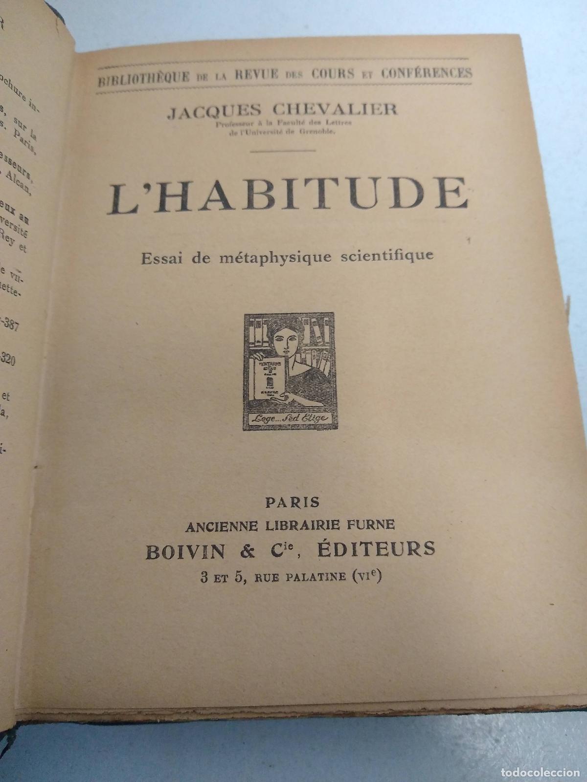 Libros: L&acute;habitude - Jacques Chevalier - Foto 1