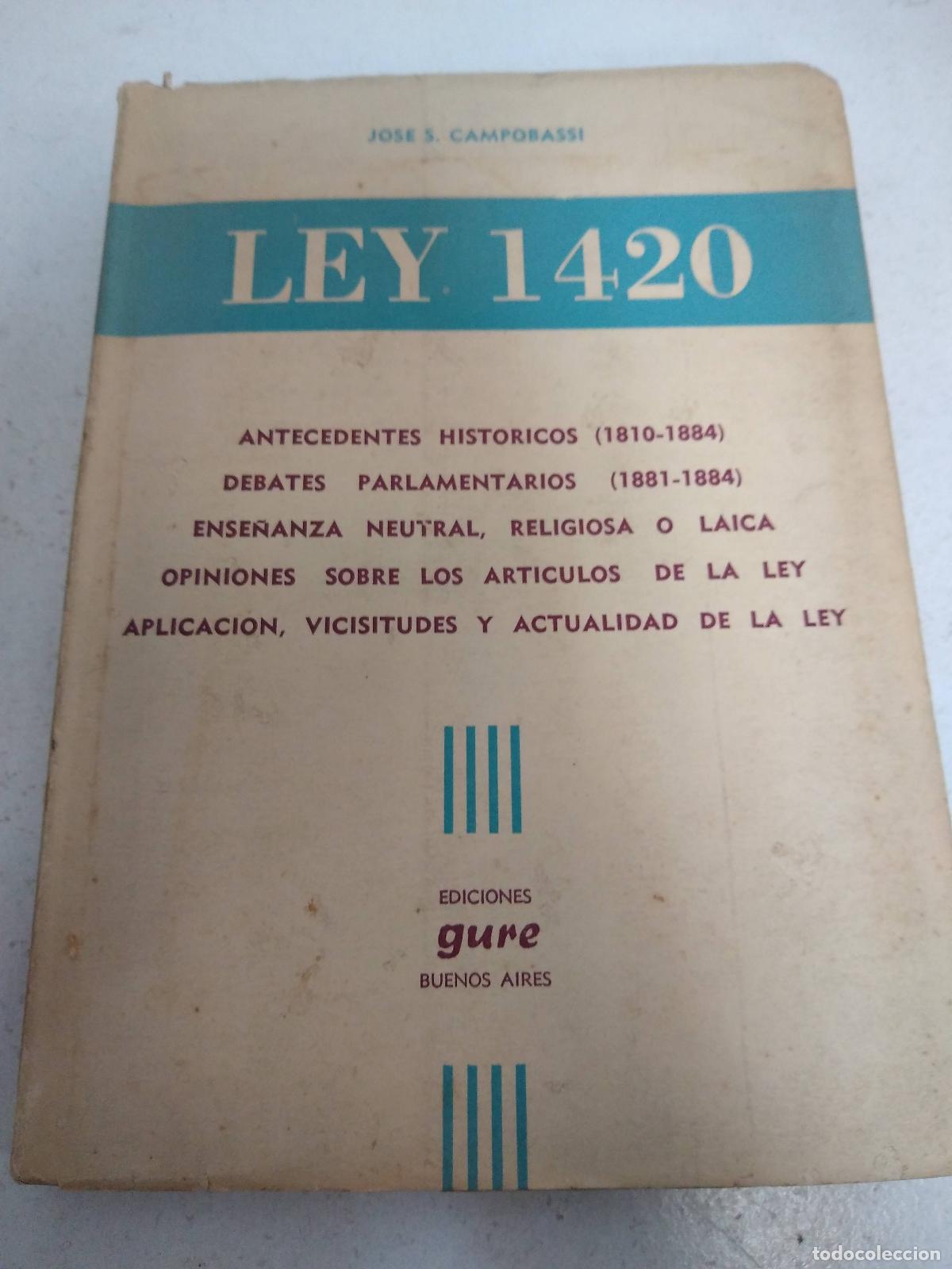 Libros: Ley 1420 - Jose S. Campobassi - Foto 1