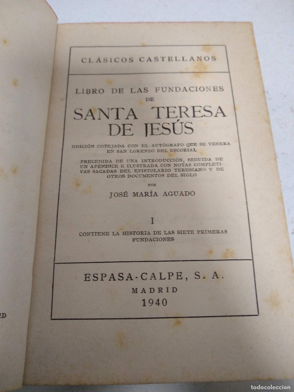 Libros: libro de las fundaciones de santa teresa de jesus - Jes&uacute;s, Santa Teresa de