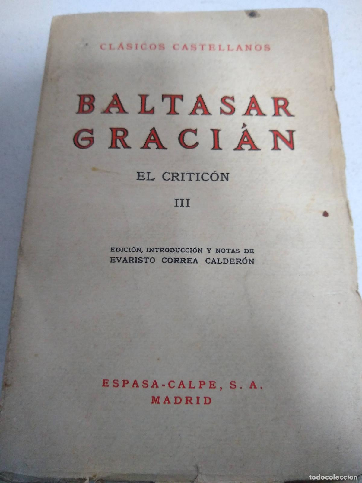 Libros: EL CRITICON. TOMO III - GRACI&Aacute;N , BALTASAR - Foto 1