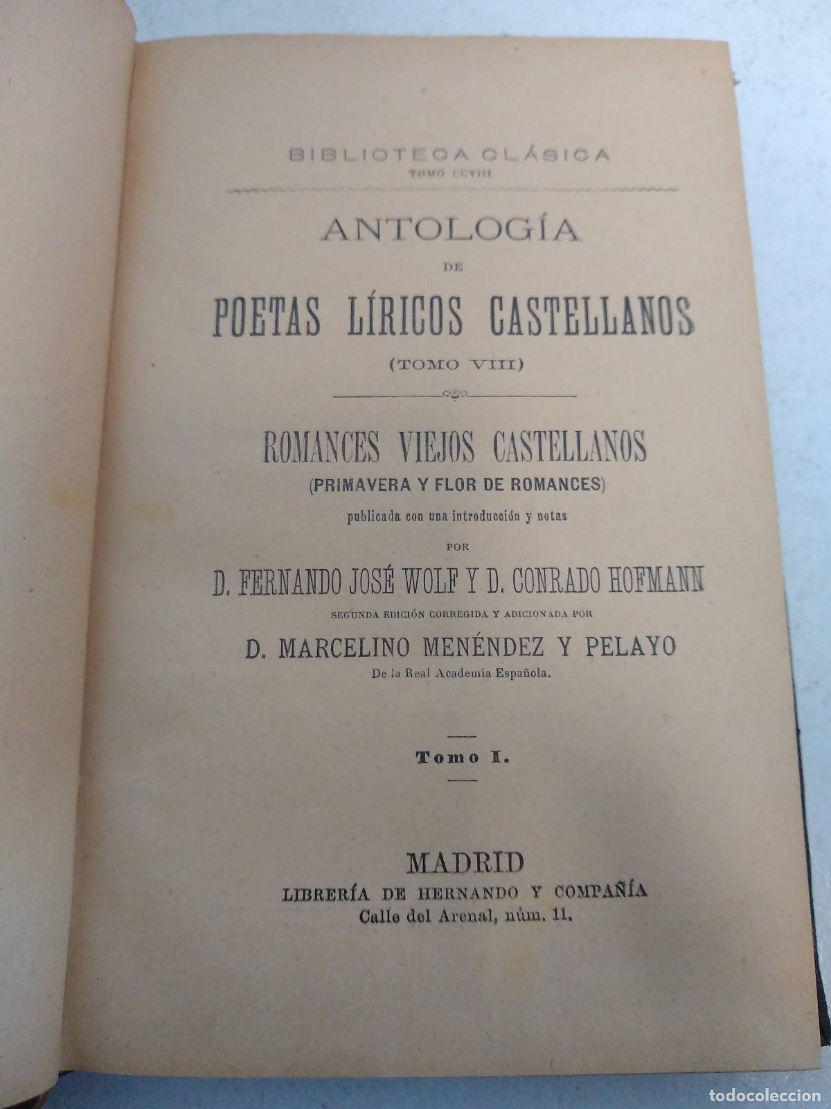 B&uuml;cher: Romances viejos castellanos - Marcelino Menendez y Pelayo
