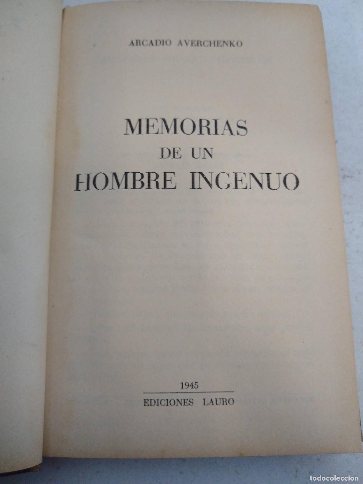 Livros em segunda m&atilde;o: Memorias de un hombre ingenuo - Arcadio Averchenko