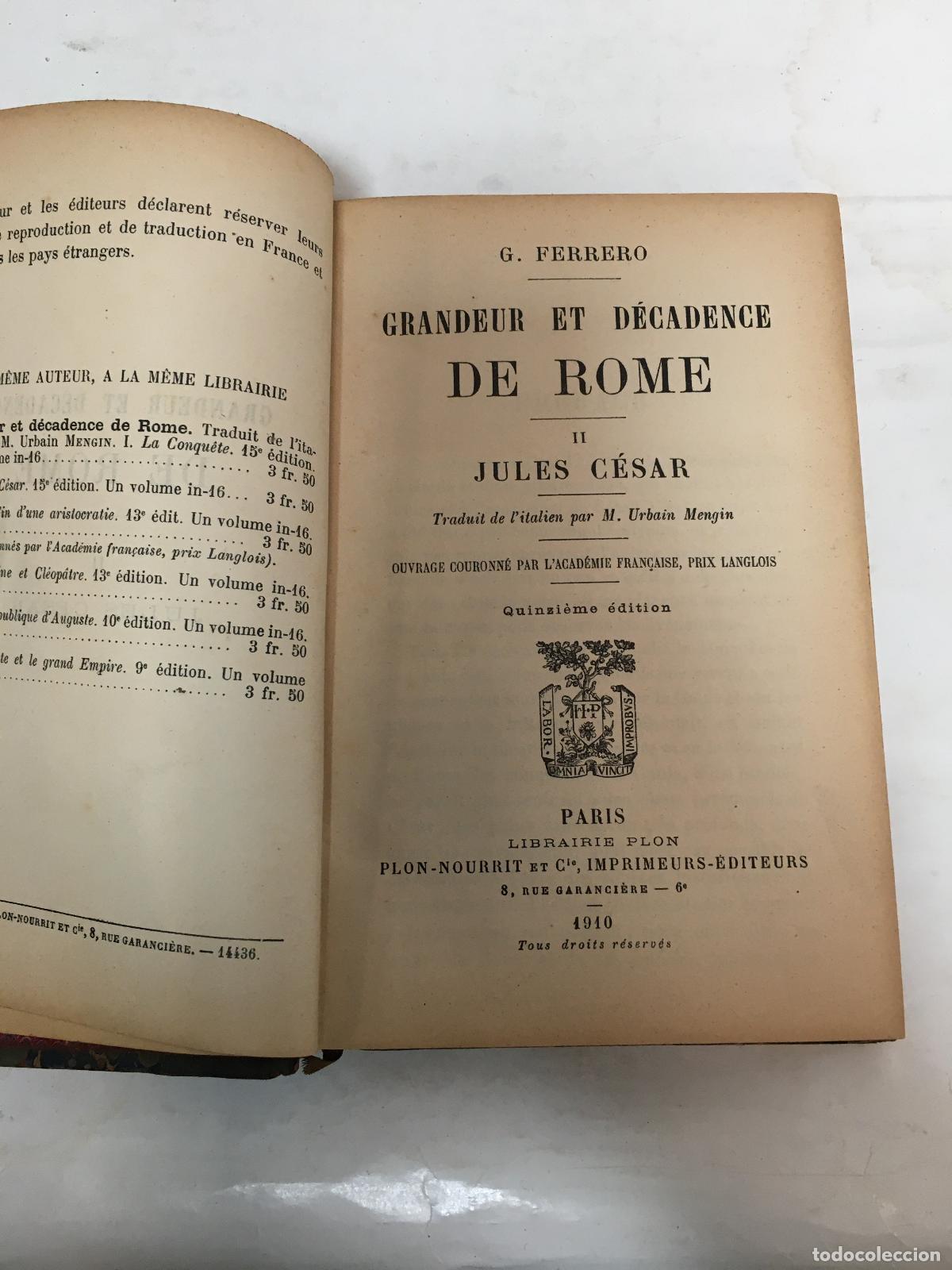 Libros: Grandeur et decadence de rome II julio cesar - G. Ferrero