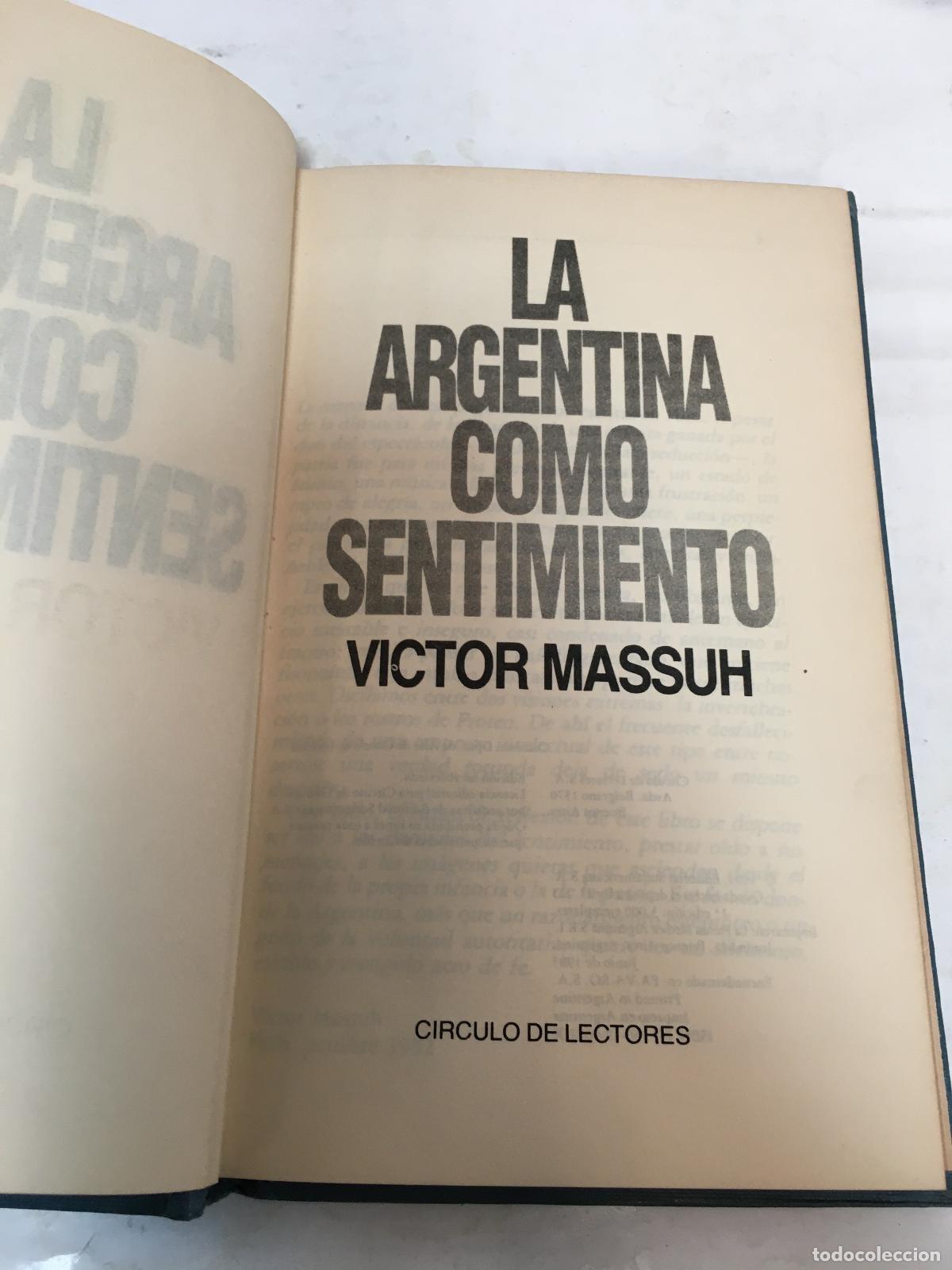 Libros: La Argentina como sentimiento - MASSUH - Foto 1