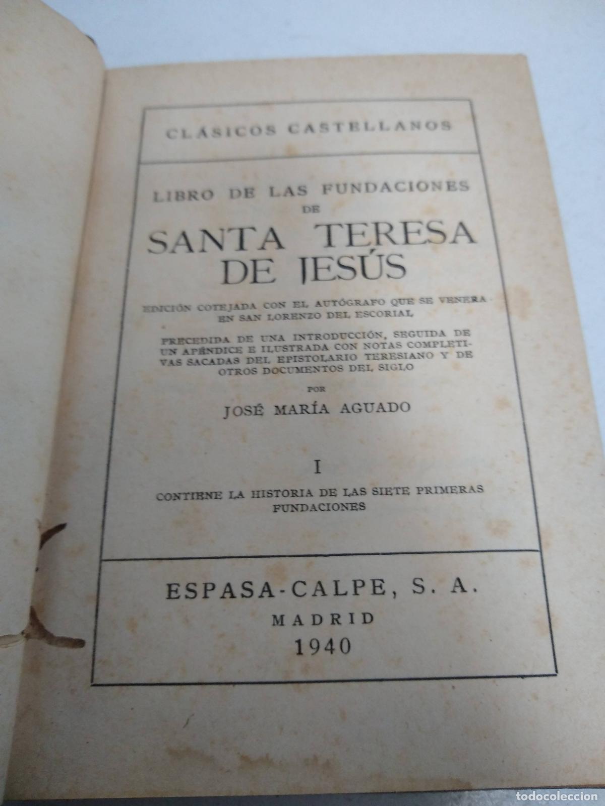 Livros em segunda m&atilde;o: Libro de las fundaciones de Santa Teresa de Jesus - Jos&eacute; Mar&iacute;a Aguado
