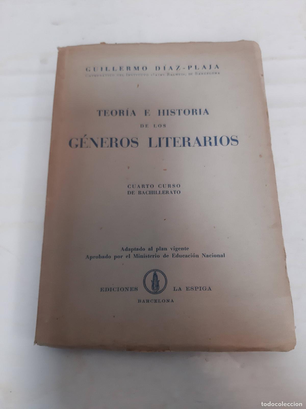 Libros: teoria de los generos literarios - Guillermo Diaz Plaja