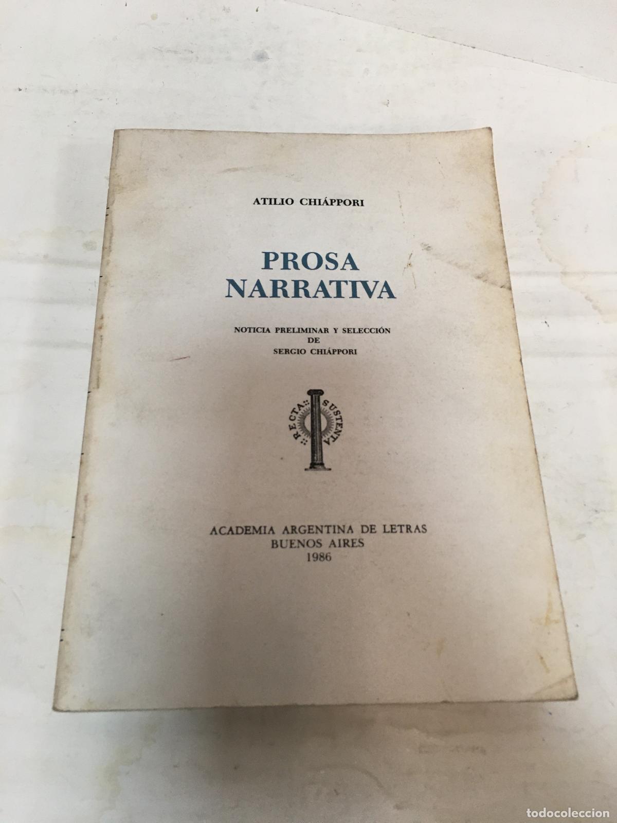 Libros: prosa narrativa - Atilio Chiappori - Foto 1