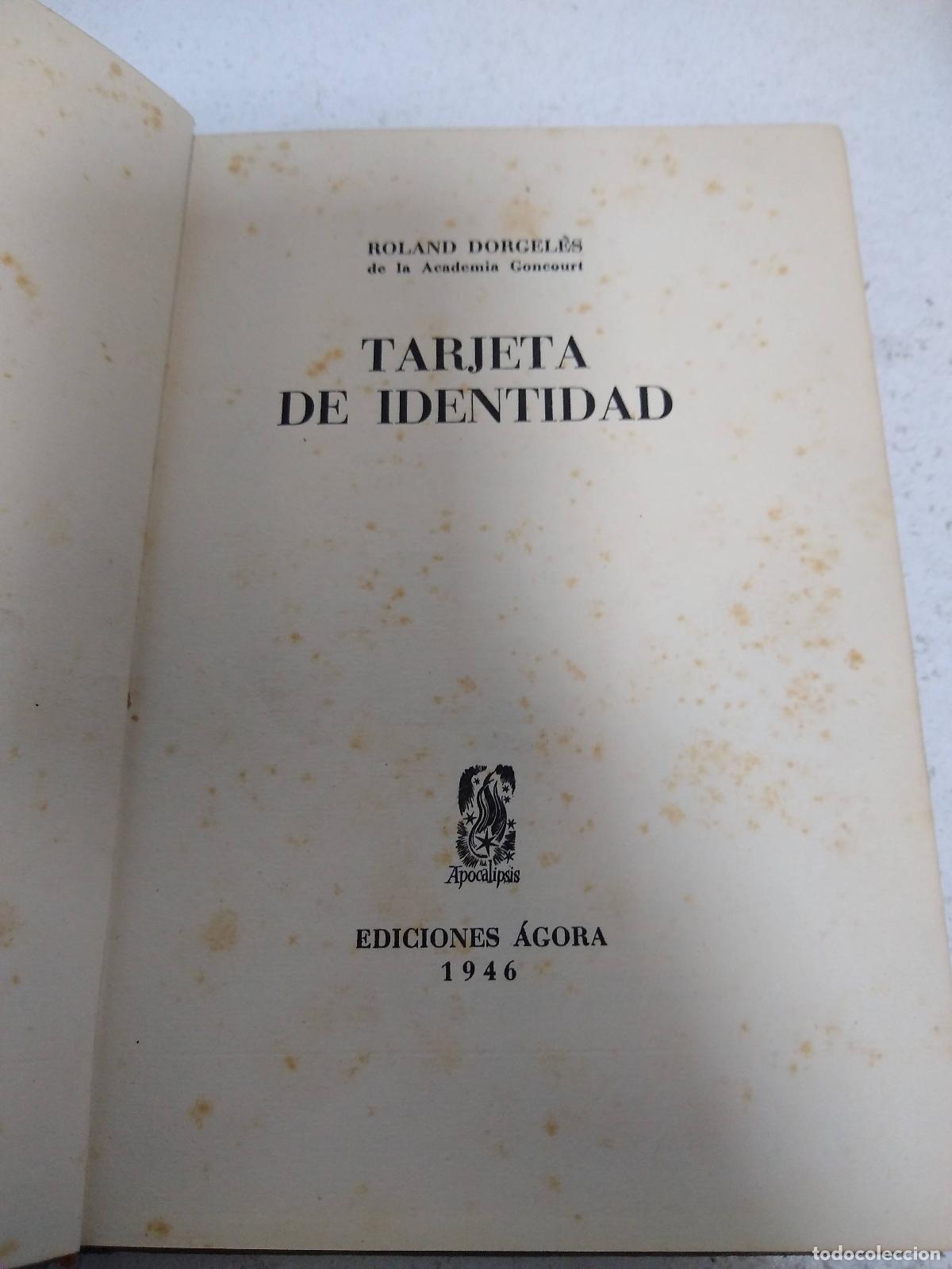 Libros: Tarjeta de identidad - Roland Dorgeles - Foto 1