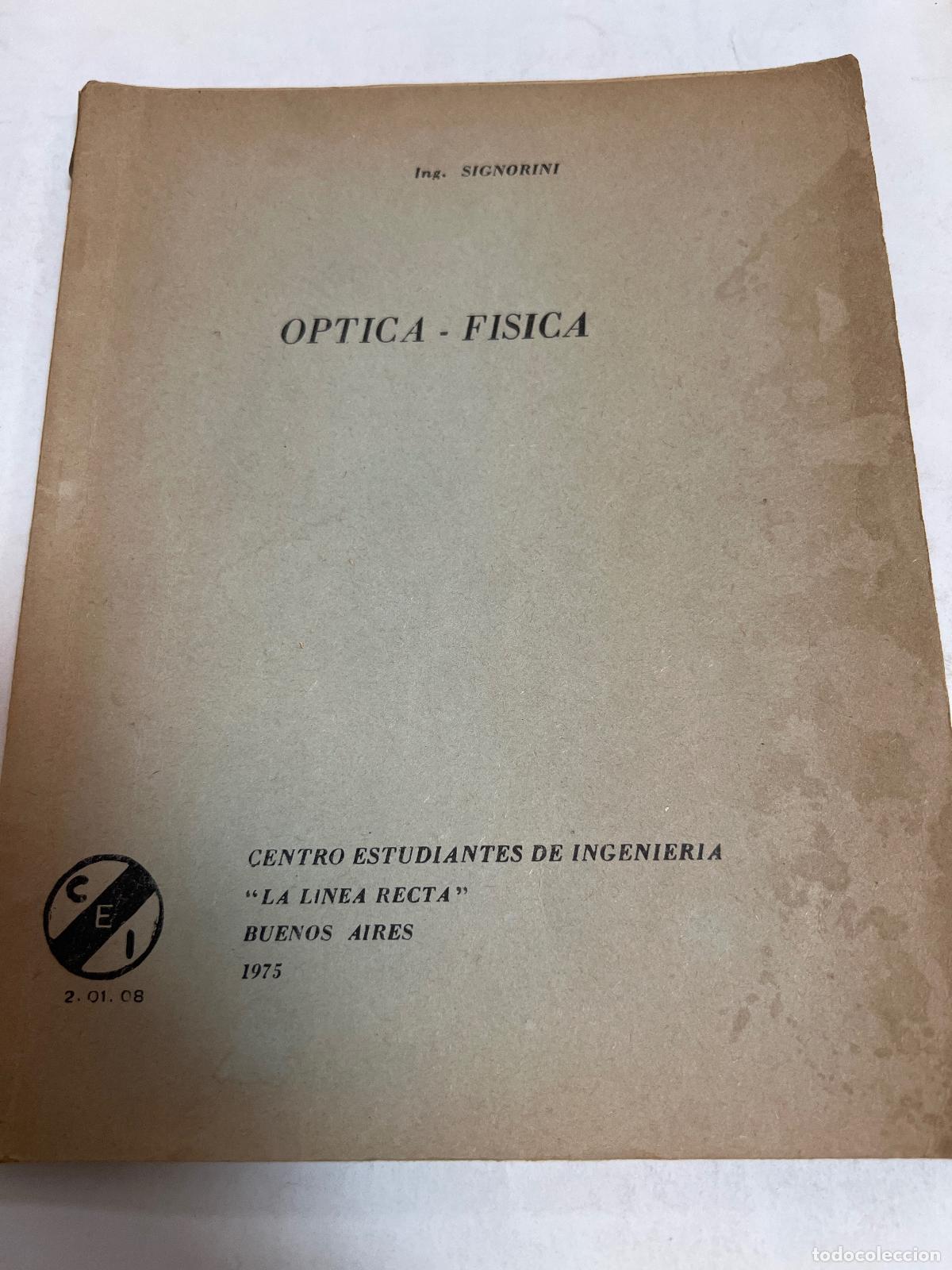 Livros em segunda m&atilde;o: Optica - Fisica - Signorini