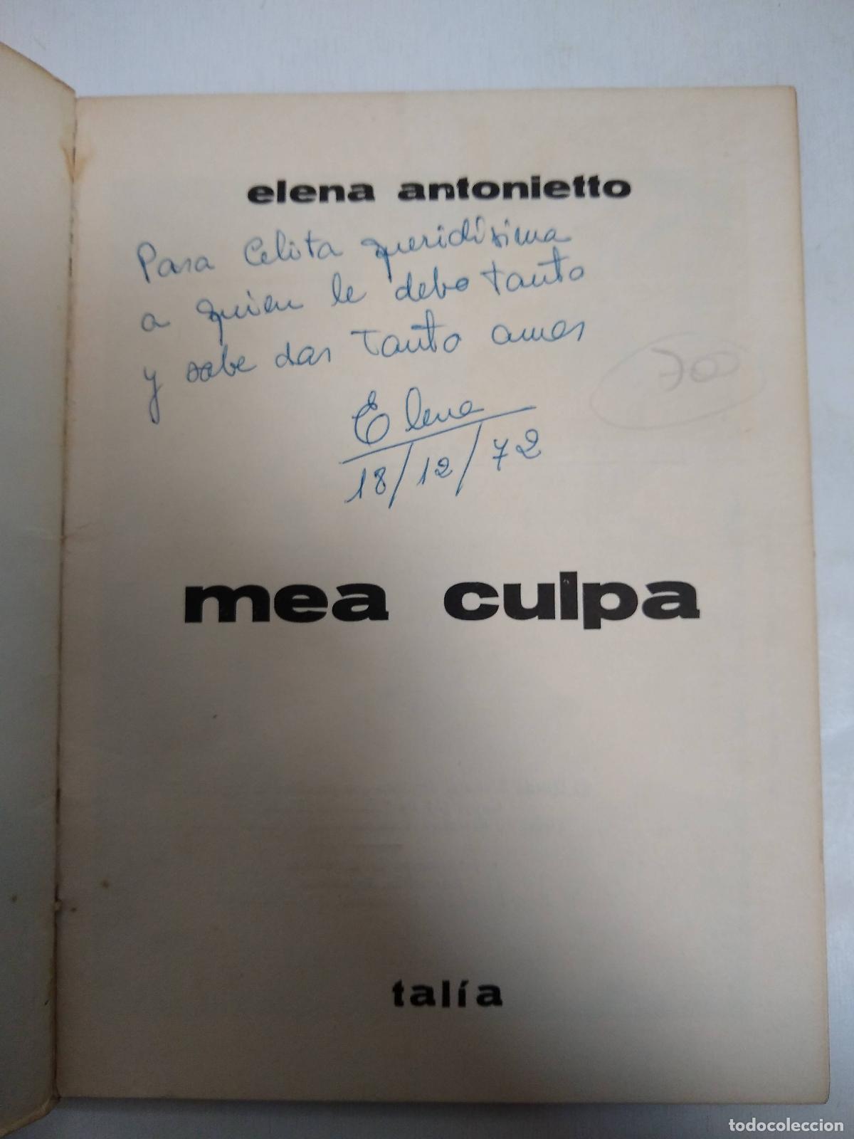 Libri di seconda mano: Mea Culpa (FIRMADO POR EL AUTOR) - Elena Antonietto