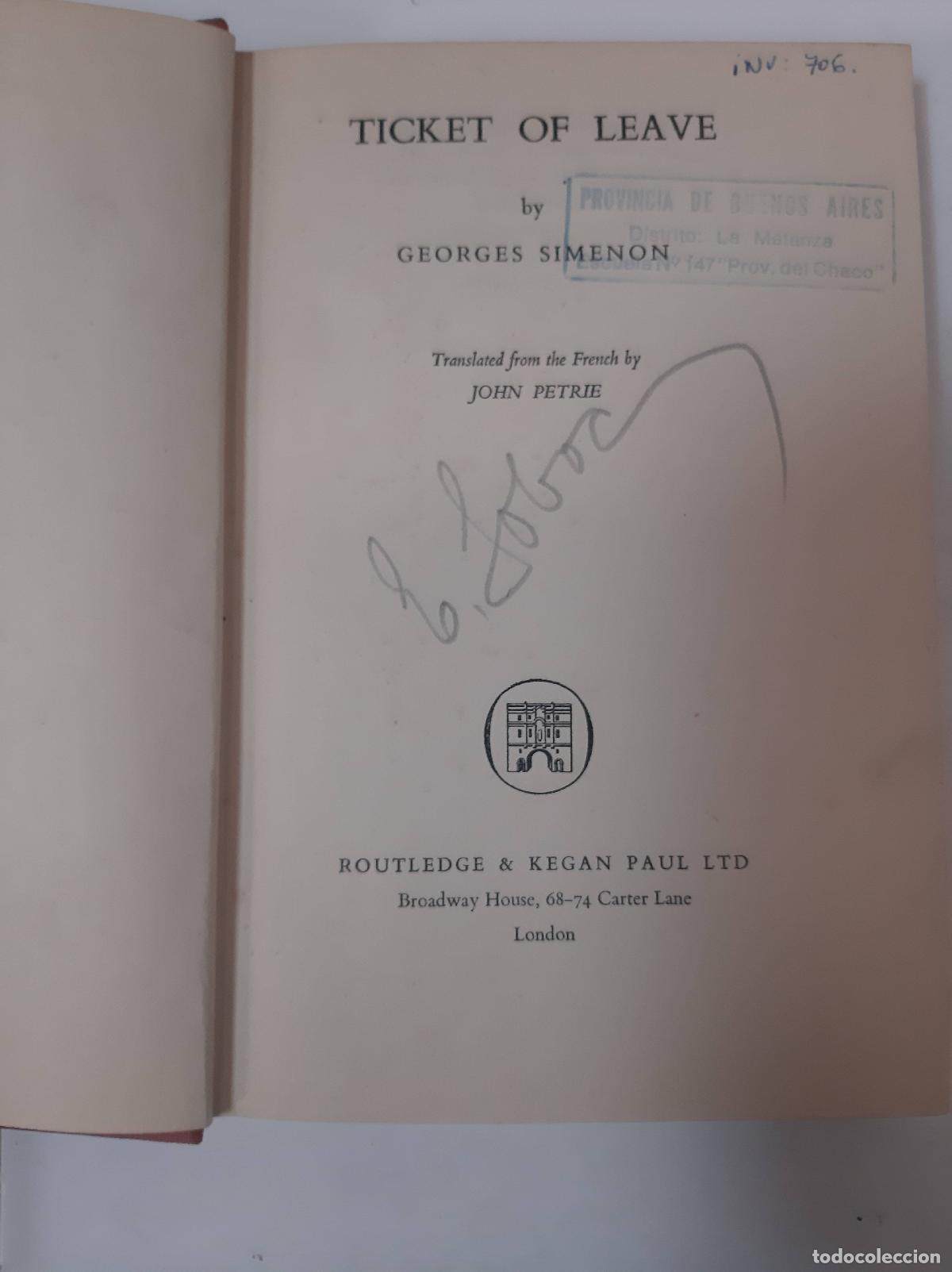 Libros: Ticket Of Leave - Georges Simenon - Foto 1