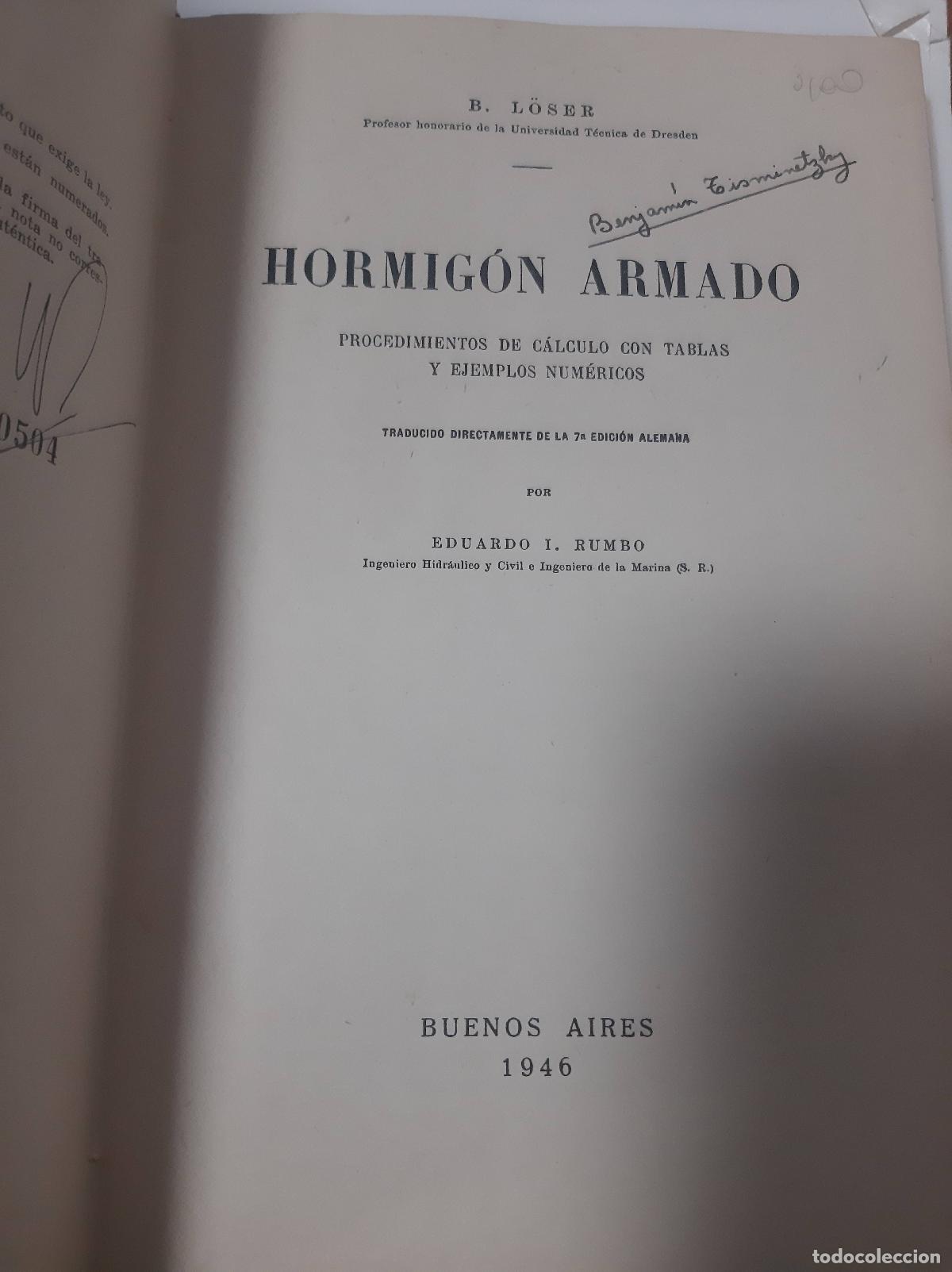 Libros: Hormigon Armado - B. Loser - Foto 1
