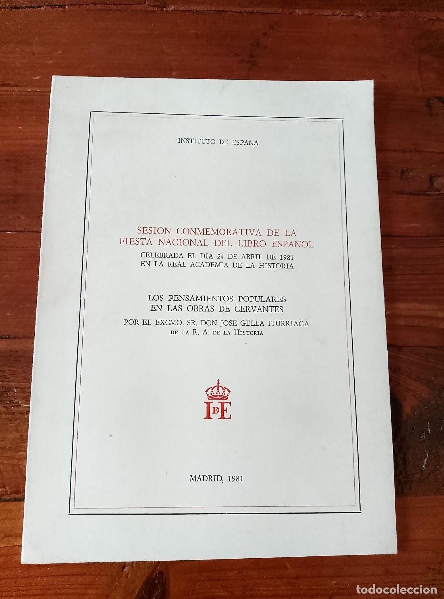 Libros: Jos&eacute; Gella Iturriaga - Sesi&oacute;n conmemorativa de la fiesta nacional del libro espa&ntilde;ol. LOS PENSAMIENTO