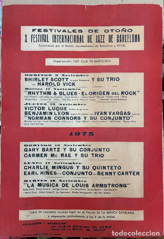 books: CARTEL - X FESTIVAL INTERNACIONAL DE JAZZ DE BARCELONA. HOT CLUB - IMP.BORR&Aacute;S - 1975 - Barcelona