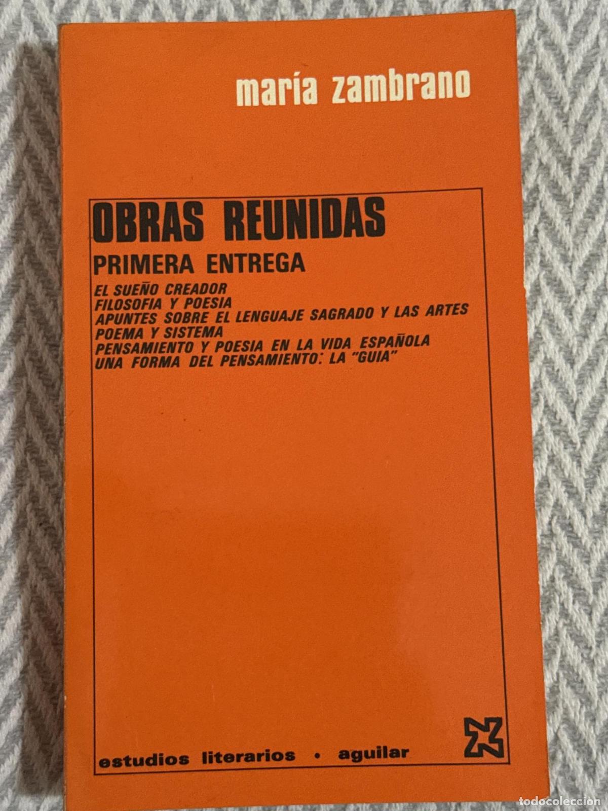 Libros: Obras re&uacute;nidas - Mar&iacute;a Zambrano
