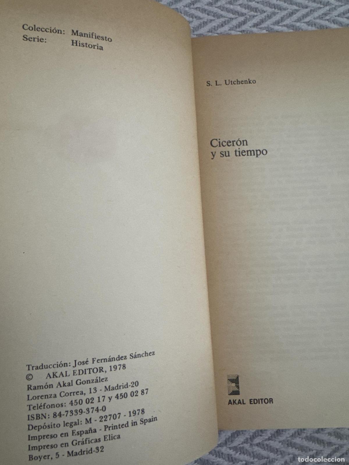 Libros: Cicer&oacute;n y su tiempo - Utchenko - Foto 3
