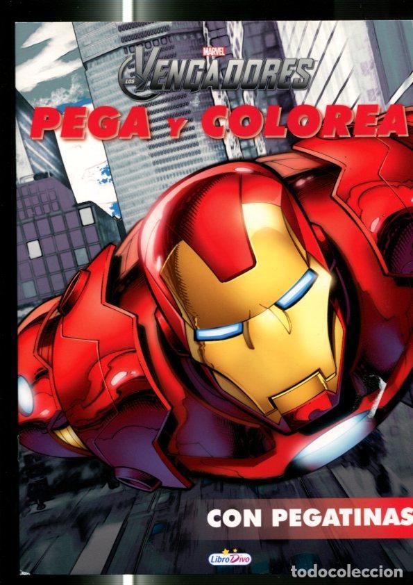 Livres: LIbro Divo: Marvel: Los Vengadores (segundo modelo): Pega y colorea, cuaderno de colorear con pegati