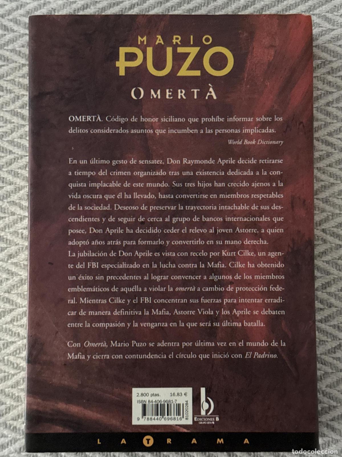 Libros: Omert&agrave; - Puzo, Mario - Foto 2