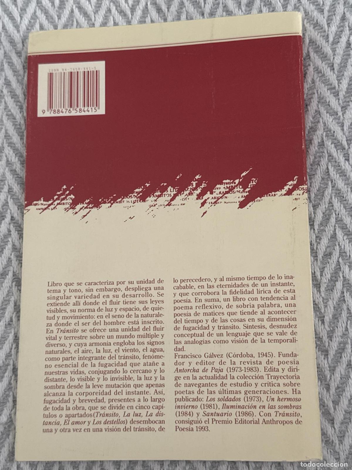Libros: Tr&aacute;nsito - G&aacute;lvez Moreno, Francisco - Foto 2