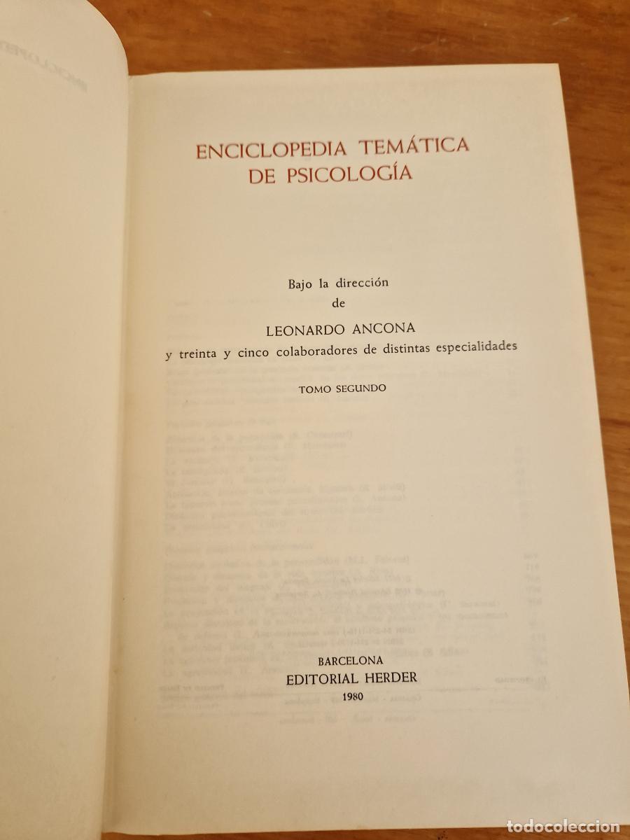 Libros: Enciclopedia tem&aacute;tica de psicolog&iacute;a. Tomo II - Leonardo Ancona - Foto 2
