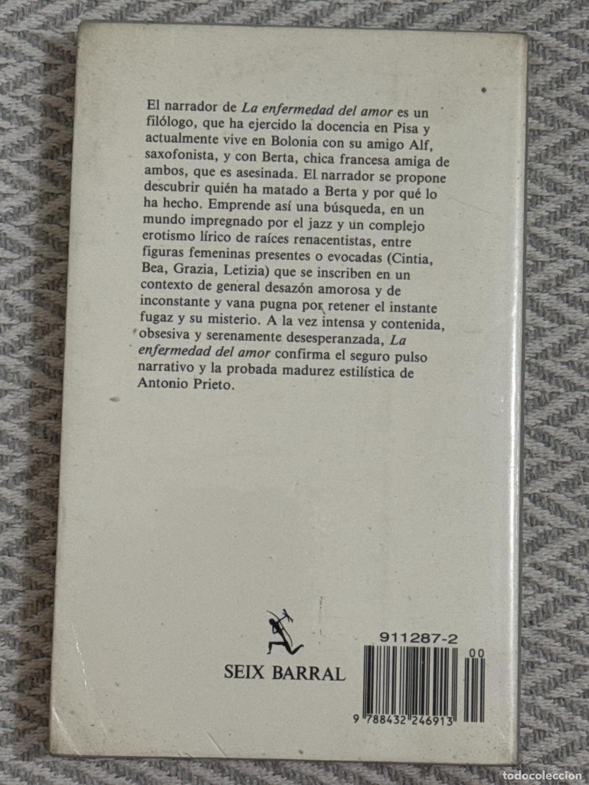 Libros: La enfermedad del amor - Antonio Prieto - Foto 2