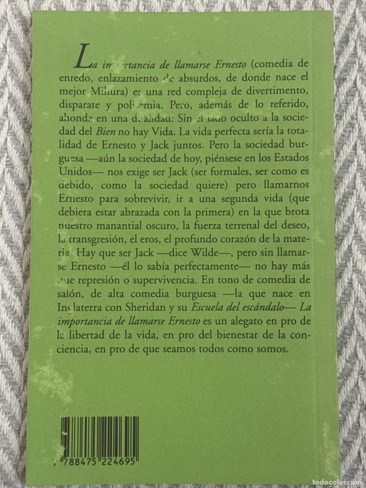 Libros: La importancia de llamarse Ernesto - Wilde, Oscar - Foto 2