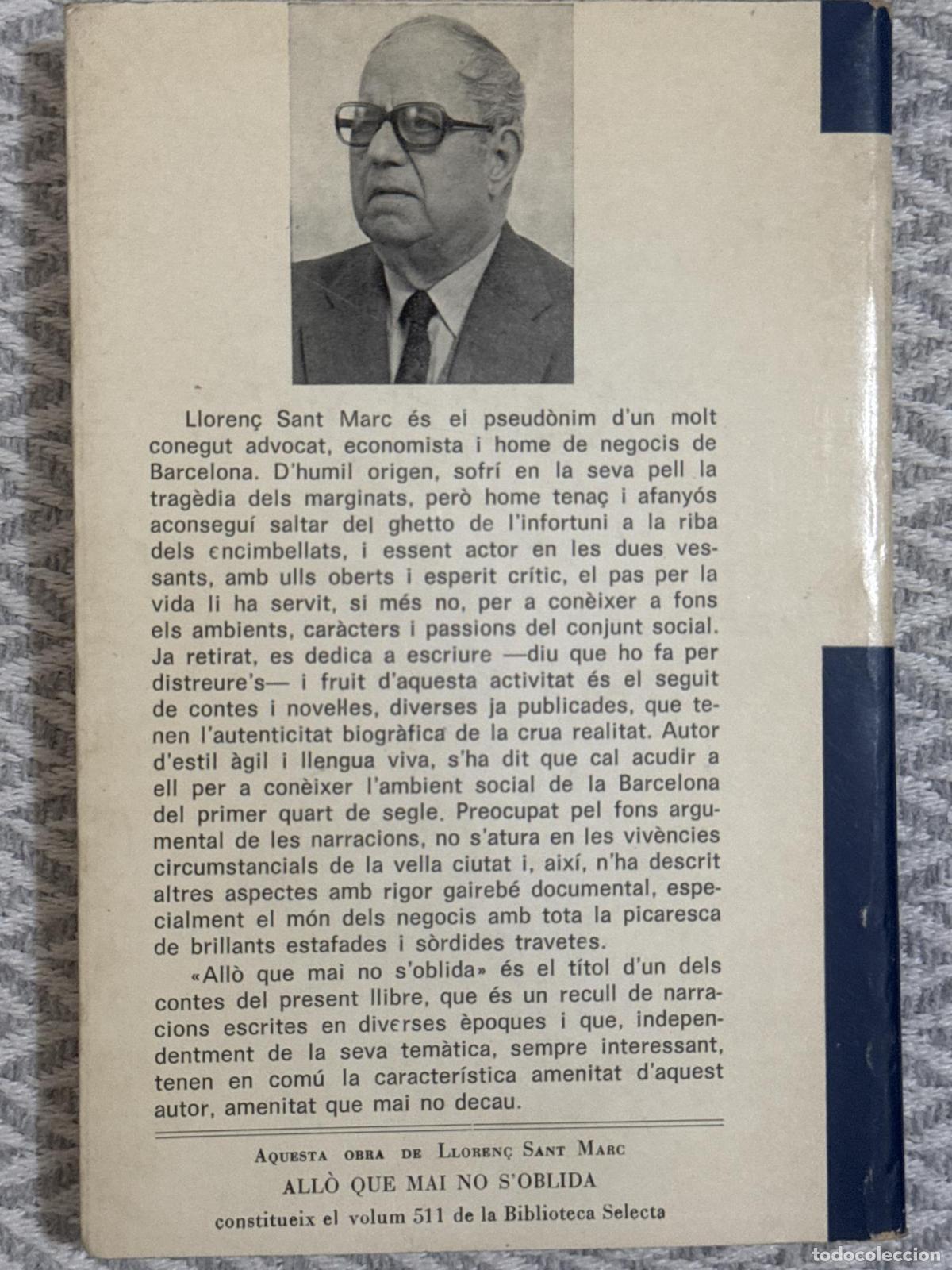 Libros: All&ograve; que mai no soblida - Lloren&ccedil; Sant Marc - Foto 2