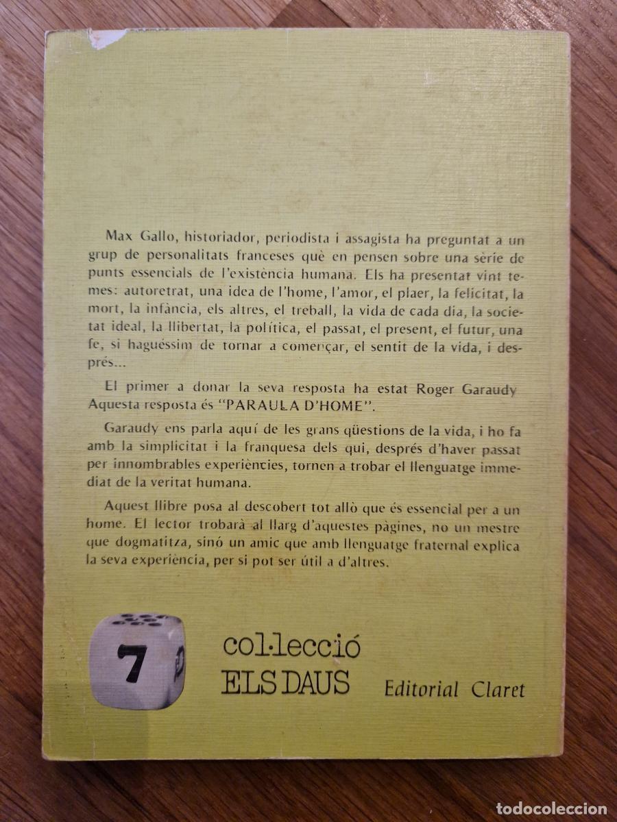 Libros: Paraula dhome - Roger Garaudy - Foto 3