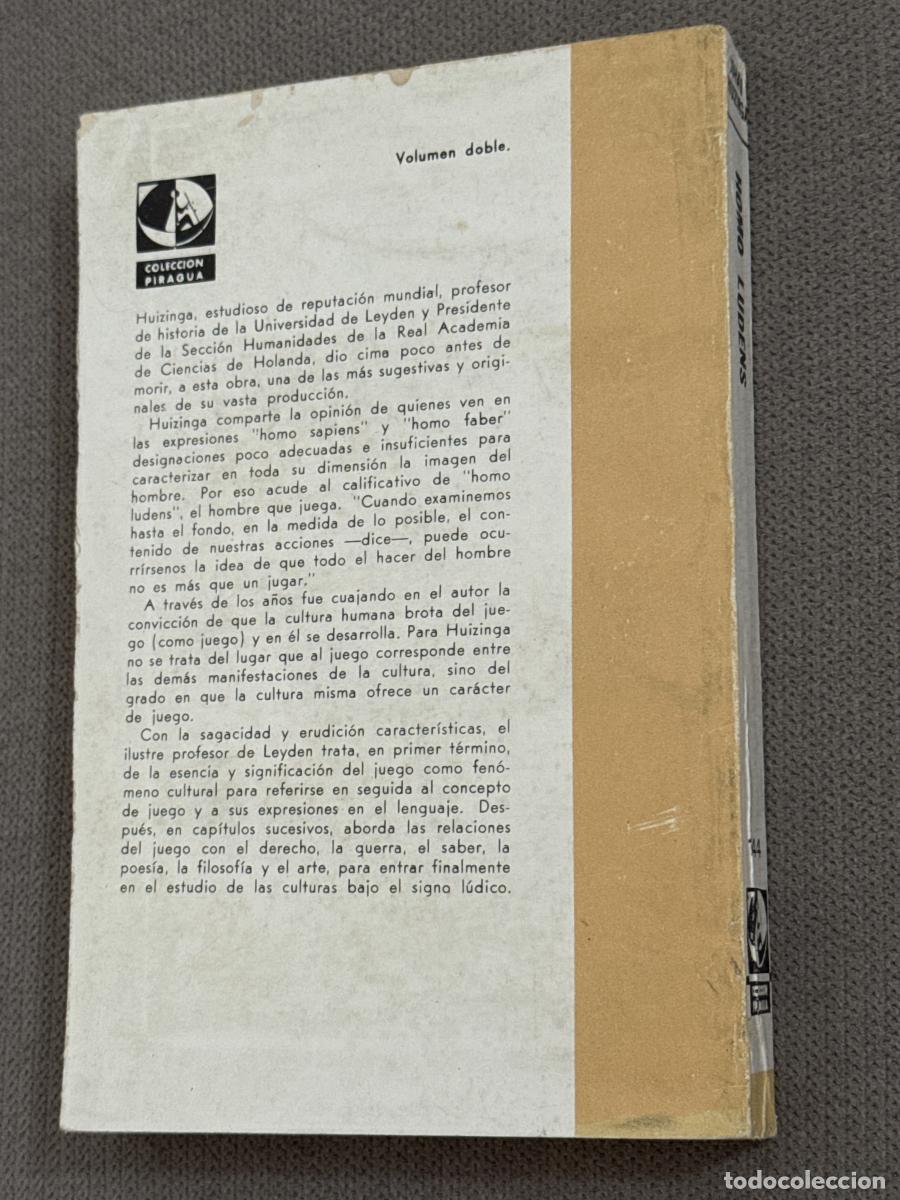 Libros: Homo Ludens - Johan Huizinga - Foto 3