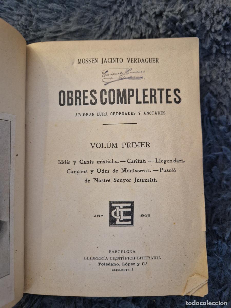 Libros: Obres completes. Vol. 1 (Primera Edici&oacute;) - Jacinto Verdaguer - Foto 9