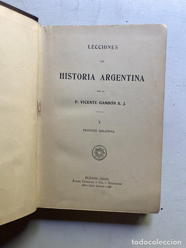 Libros: Lecciones de historia argentina - Gambon Vicente