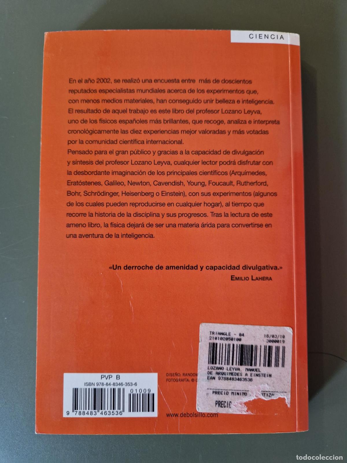 Libros: De Arqu&iacute;medes a Einstein - Manuel Lozano Leyva - Foto 2