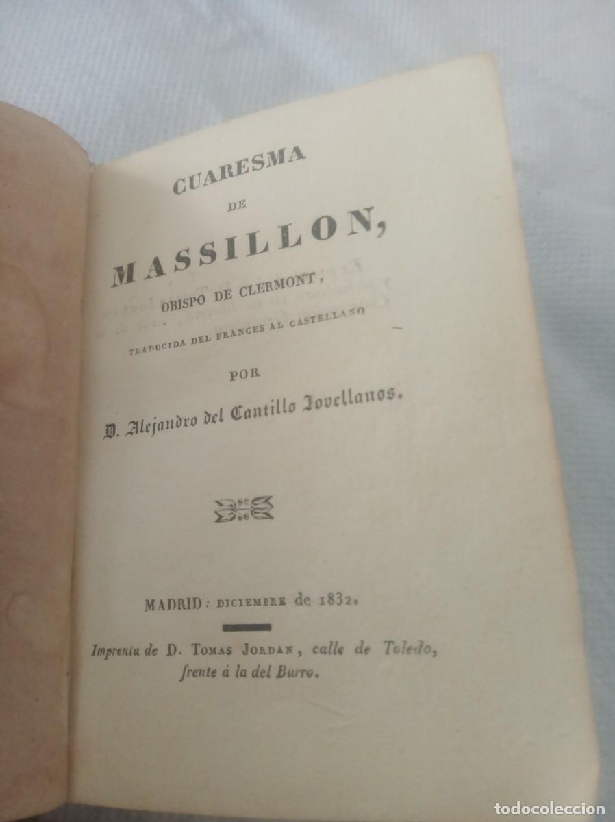 Libros: CUARESMA DE MASSILLON ( OBISPO DE CLERMONT , 1832 ) - Foto 2