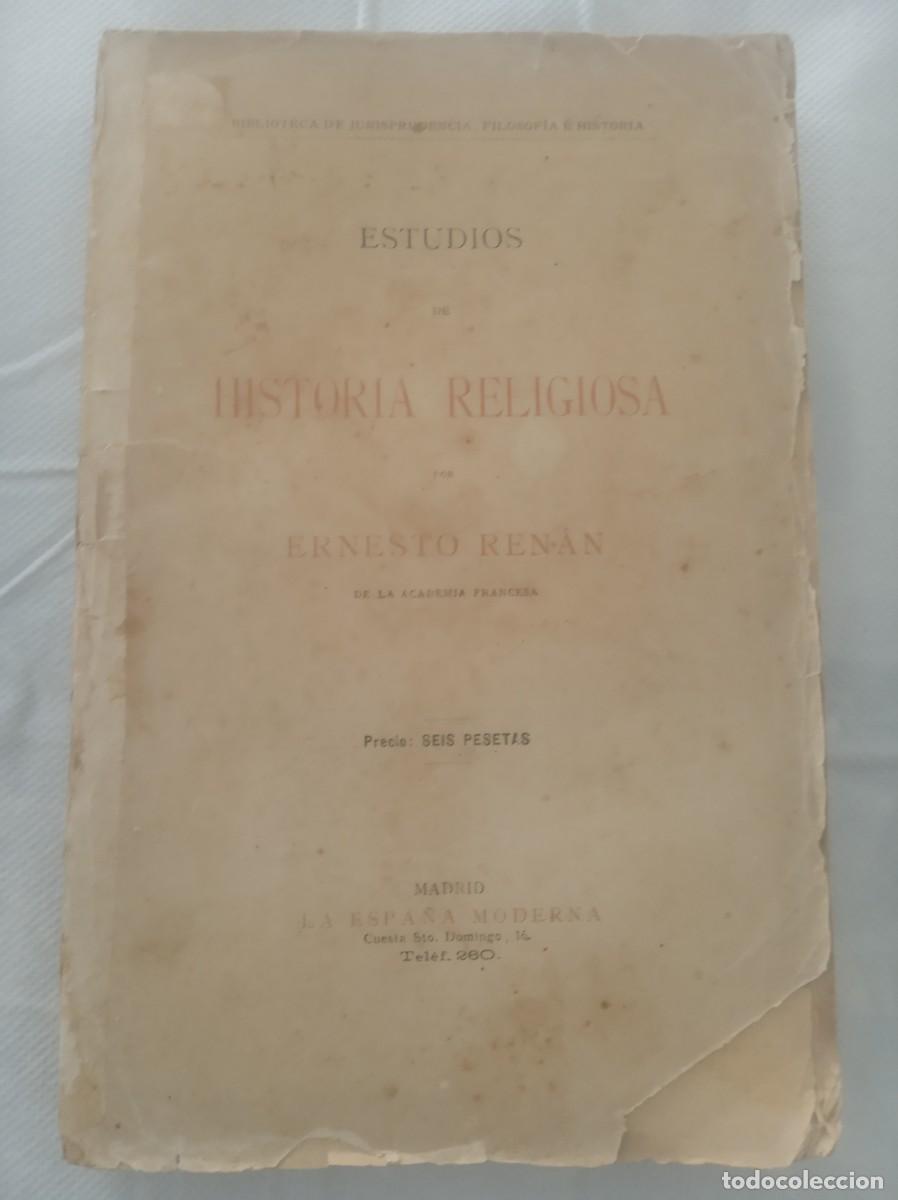 Libros: ESTUDIOS DE HISTORIA RELIGIOSA ( ERNESTO RENAN ) - Foto 1