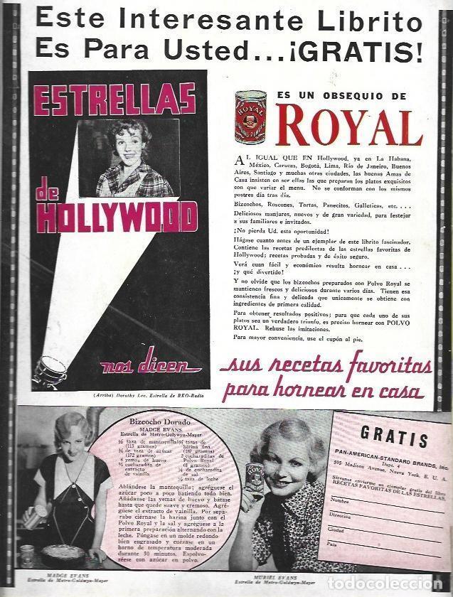 B&uuml;cher: LAMINA 31877: Publicidad del libro Estrellas de Hollywood por Royal - VVAA