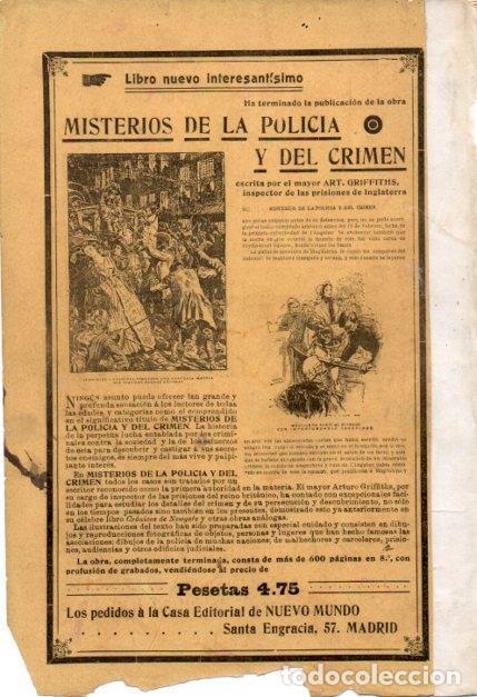 B&uuml;cher: LAMINA V19699: Publicidad libro misterios de la policia y del crimen - Varios