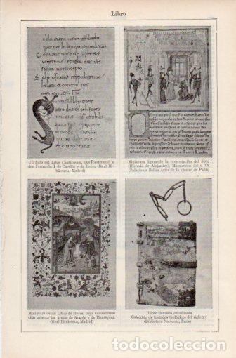 B&uuml;cher: LAMINA V37911: Libro de Horas, Libro llamado encadenado y folio del Liber Canticorum - Varios