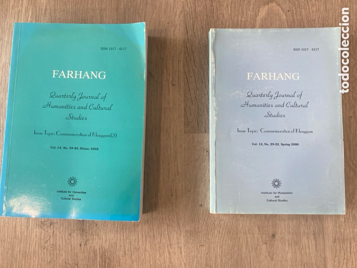 Libros: FAHRANG QUARTERLY JOURNAL OF HUMANITIES AND CULTURAL STUDIES. COMMEMORATION OF KHAYYAM VOL. 12 / 14