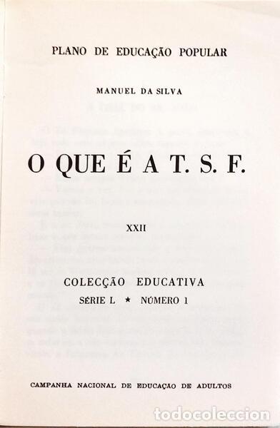 Libros: SILVA. (Manuel da) - O QUE &Eacute; A T. S. F. - Foto 2
