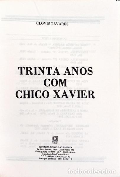Libros: TAVARES. (Clovis) - TRINTA ANOS COM CHICO XAVIER. [5.&ordf; EDI&Ccedil;&Atilde;O] - Foto 2