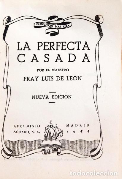 Libros: LEON. (Fray Luis de) - LA PERFECTA CASADA. - Foto 2
