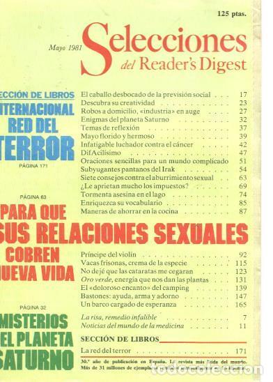 books: Selecciones del Reader s Digest mayo 1981:Seccion de libros_ Internacional red - varios