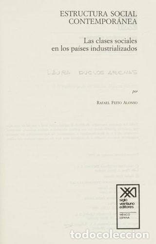 Libri di seconda mano: Estructura social contempor&aacute;nea las clases sociales en los pa&iacute;ses industrializados - Rafael Feito Al