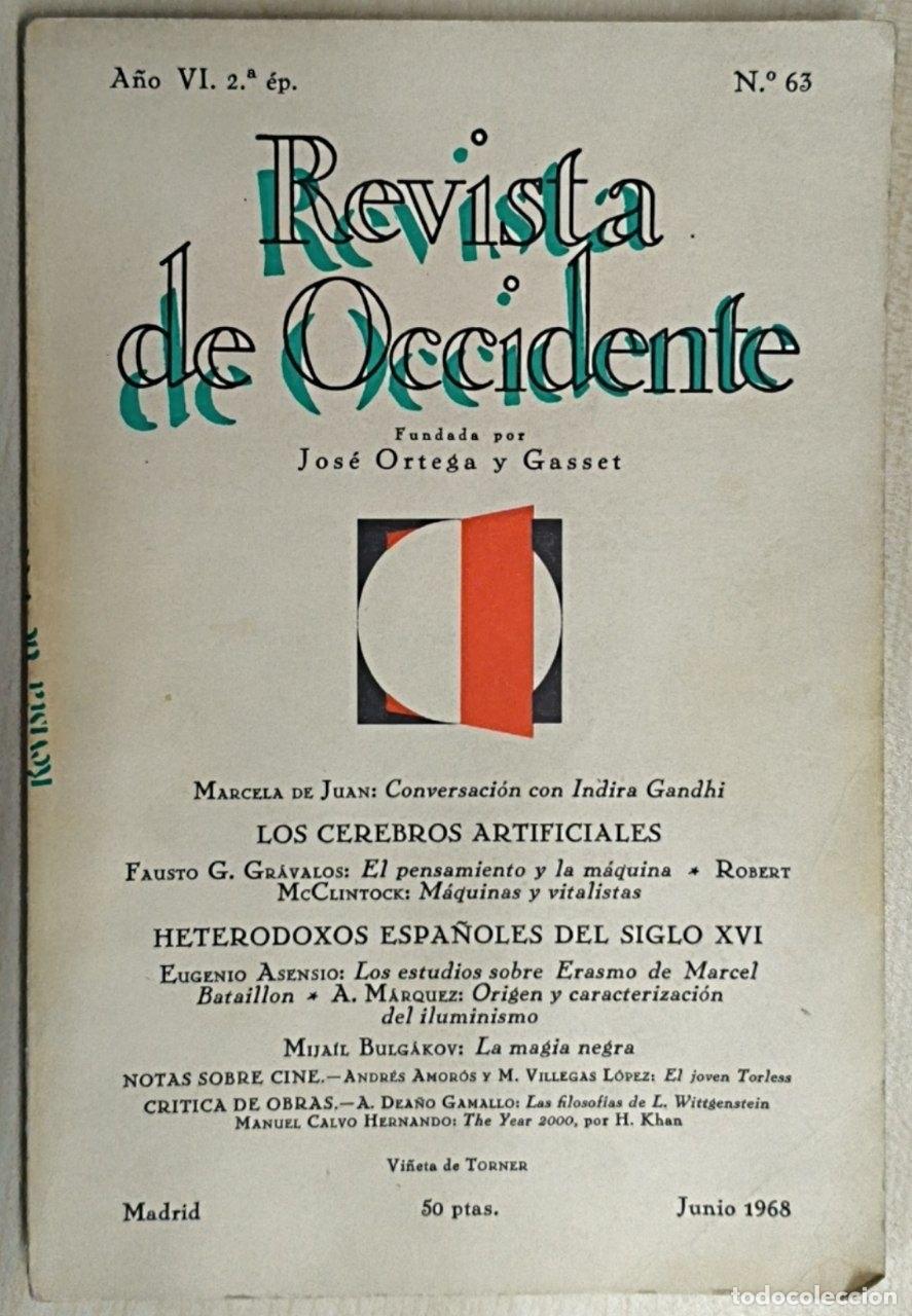 Libros: REVISTA DE OCCIDENTE Numero 63 - Foto 1