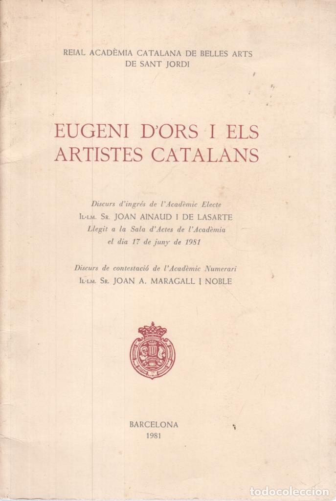 B&uuml;cher: Eugeni 'Ors i els artistes Catalans - Joan A. Maragall i Noble