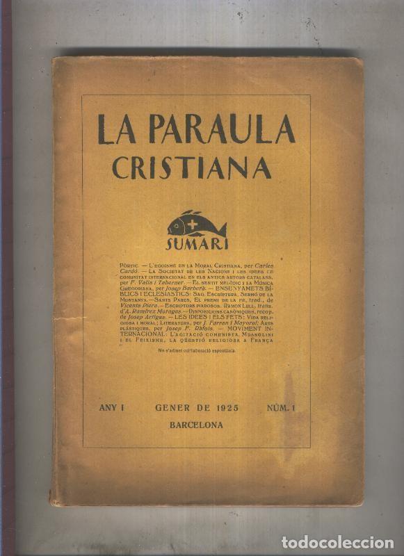 Libros: La Paraula Cristiana numero 1 - Varios - Foto 1