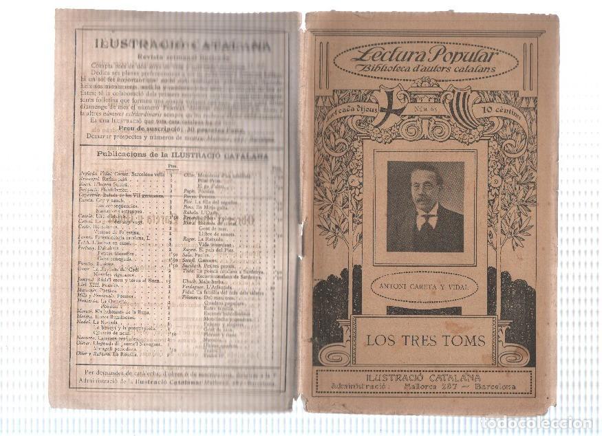 books: Lectura Popular: Biblioteca d'autors catalans: Los tres toms - Antoni Careta y Vidal