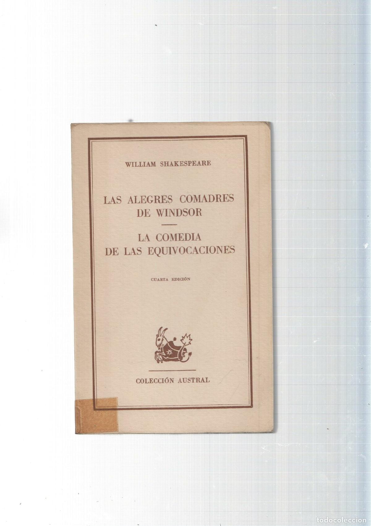Libros: Coleccion Austral: Las alegres comadres de Windsor - La Comedia de las equivocaciones - William Shak - Foto 2